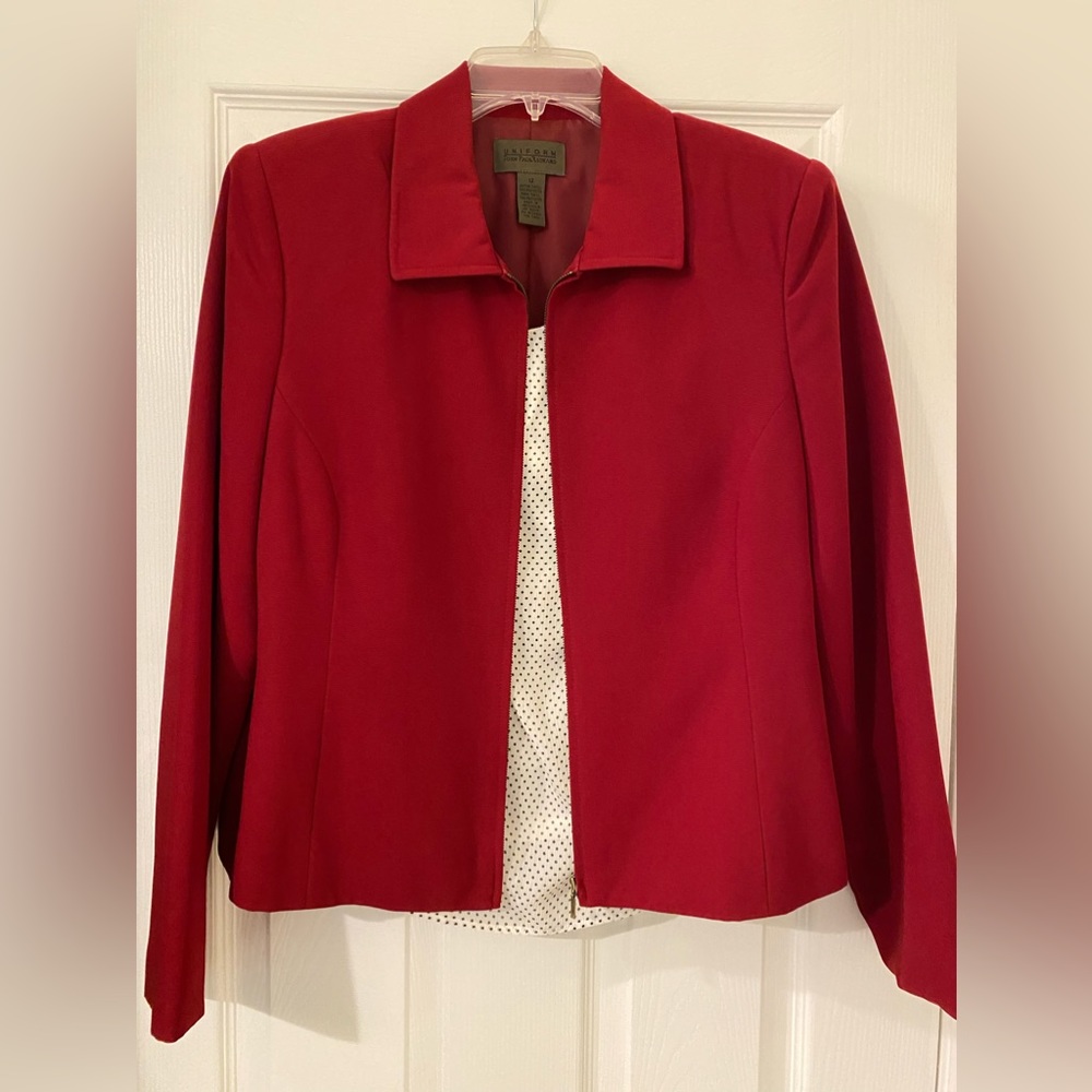 Red blazer with zipper - 🌺